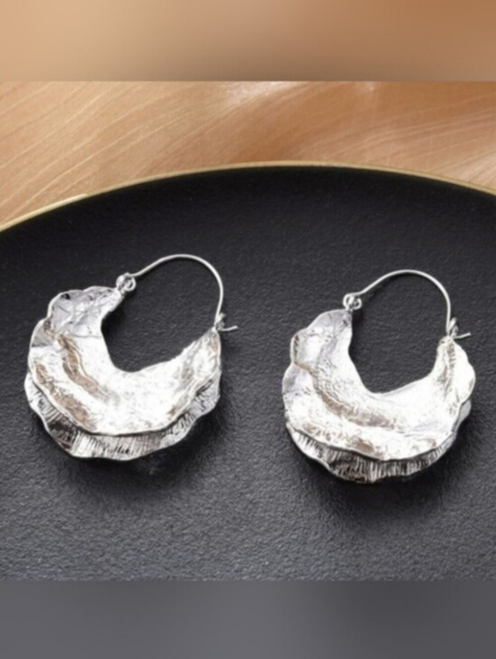 Vintage Drop Hoop Earrings